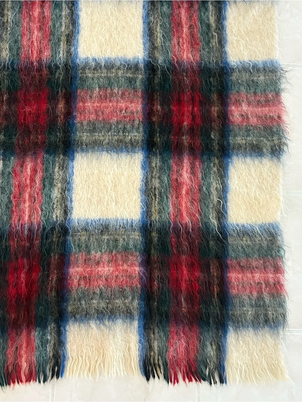 Vintage Andrew Stewart Scotland 70% Mohair Wool Dress Stewart Tartan Blanket